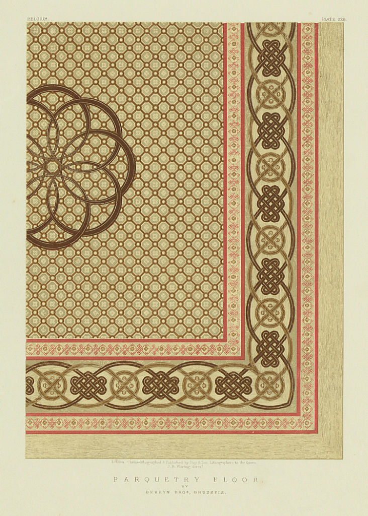 INTERNATIONAL EXHIBITION. Parquetry floor - Dekeyn Bros, Brussels 1862 print
